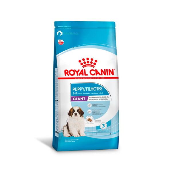 Ração Royal Canin Giant Puppy para Filhotes de Cães Gigantes de 2 a 8 Meses de Idade - 15 Kg (COD.46)