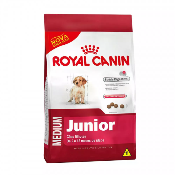 Ração Royal Canin Medium Junior para Cães Filhotes de Raças Médias de 2 a 12 Meses de Idade (COD.54)