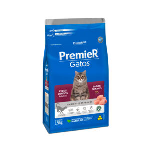 Ração Premier Pet Gatos Ambientes Internos Pelos Longos Adultos Frango (3014082)