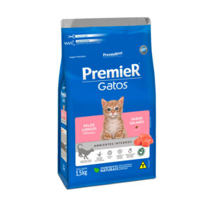 Ração Premier Pet Ambientes Internos Gatos Filhotes Pelos Longos Salmão (3015021)