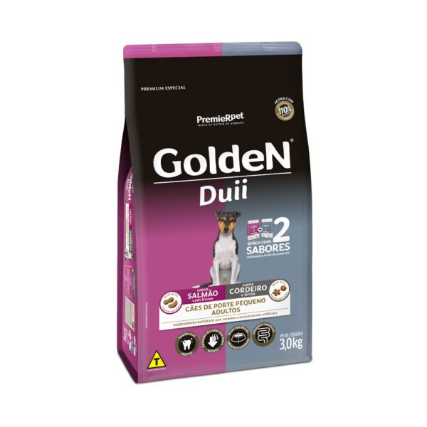 Ração Premier Golden DUO Cães Adultos Mini Bits Salmão com Ervas e Cordeiro e Arroz (3006016))