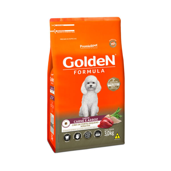 Ração Golden Formula Carne e Arroz para Cães Adultos de Raças Pequenas 3006091)