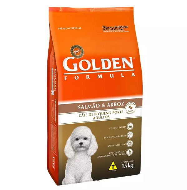 Ração Premier Golden Formula Mini Bits Salmão e Arroz para Cães Adultos de Raças Pequenas (COD.3006042)