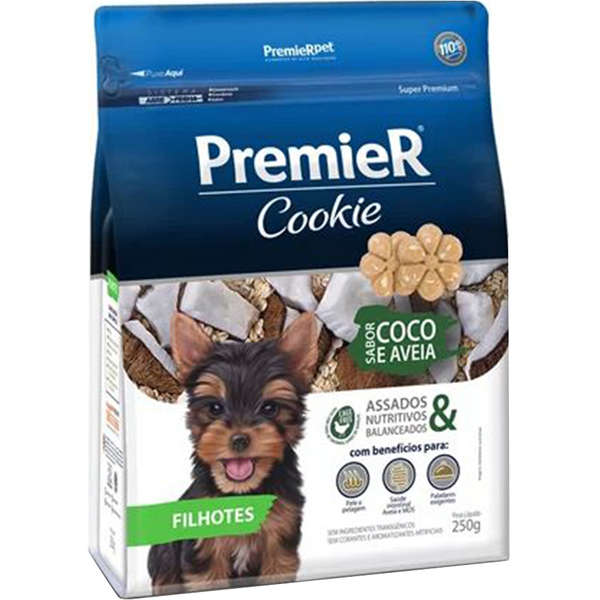 Petisco Premier Pet Cookie Coco e Aveia para Cães Filhotes (COD.5664)