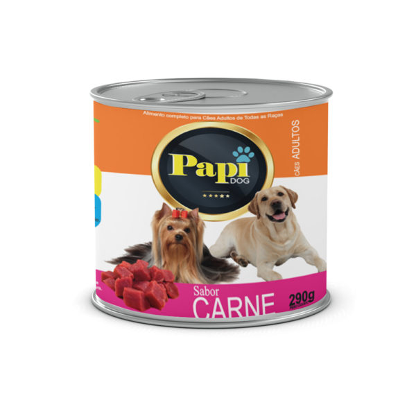 Lata Papi Dog para Cães Adultos Sabor Carne (COD.248)