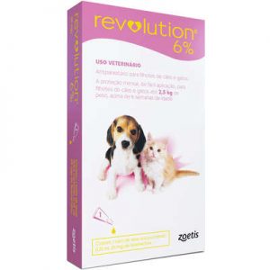 Antipulgas e Carrapatos Zoetis Revolution 6% para Cães e Gatos até 2,5 kg - 15 mg (COD.38)