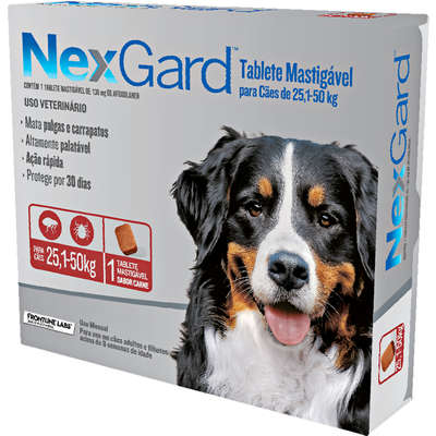 Antipulgas e Carrapatos NexGard 136 mg para Cães de 25,1 a 50 Kg (COD.28)
