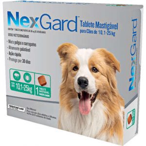 Antipulgas e Carrapatos NexGard 68 mg para Cães de 10,1 a 25 Kg (COD.27)