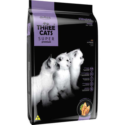Ração Seca Three Cats Super Premium Frango para Gatos Filhotes (COD.346)