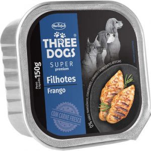Ração Úmida Three Dogs Super Premium Patê Frango para Cães Filhotes (COD.302)