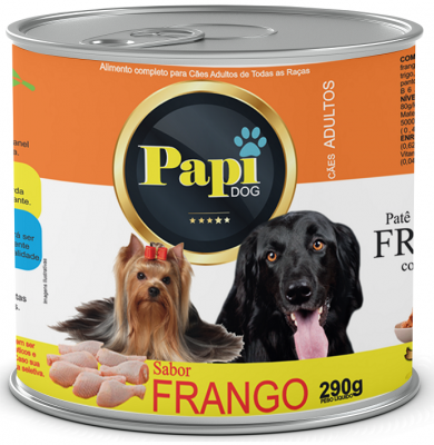 Lata Papi Dog para Cães Filhotes Sabor Frango (COD.250)