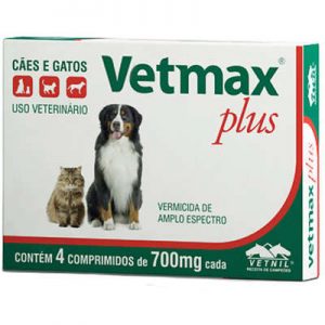 Vermífugo Vetnil Vetmax Plus 700 mg - 4 Comprimidos (COD.29)