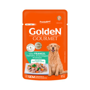 Sachê GOLDEN Gourmet Sabor Frango Para Cães Adultos de Porte Médio e Grande