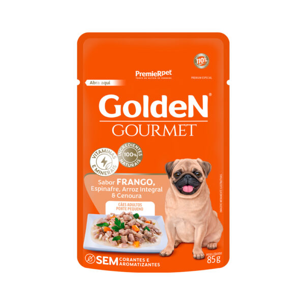 Sachê GOLDEN Gourmet Sabor Frango Para Cães Adultos de Porte Pequeno