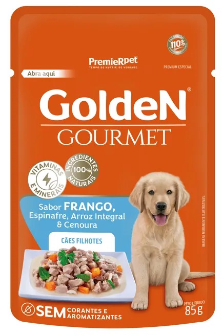 Sachê GOLDEN Gourmet Sabor Frango Para Cães Filhotes