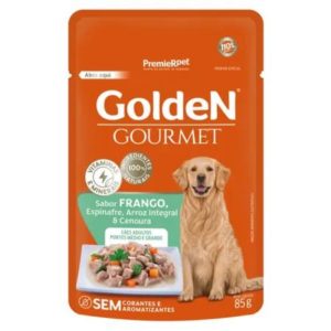 Sachê GOLDEN Gourmet Sabor Frango Para Cães Adultos de Porte Médio e Grande