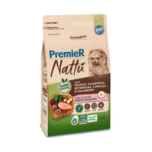 Ração Premier Nattu para Cães Filhotes de Raças Pequenas Sabor Mandioca