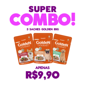 SUPER COMBO! - 3 Sachês Golden Gourmet Cão 85g por R$9,90!