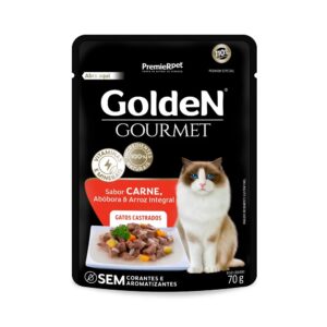 Sache Golden Gourmet para Gatos Castrados Sabor Carne 70g