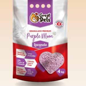 Areia Higiênica Great Pets Granulado Premium Purple Moon Lavanda 4kg