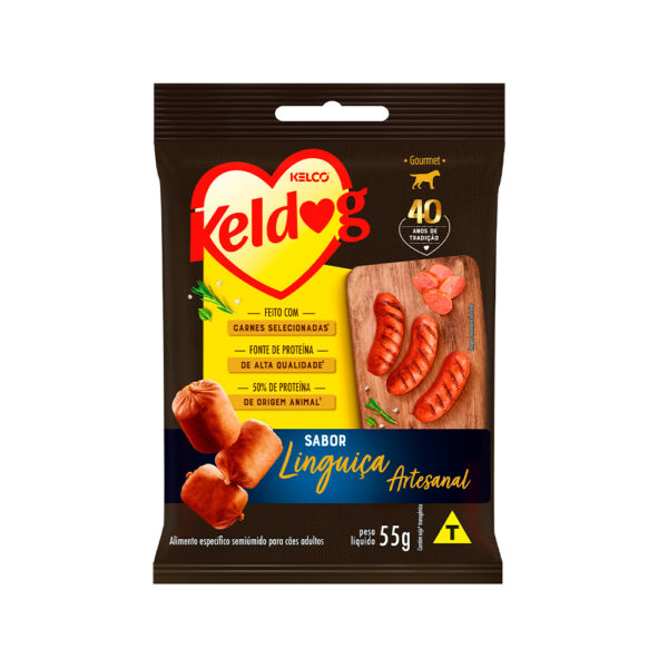 Petisco KELDOG sabor Linguiça Artesanal 55g