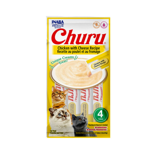 Purê Churu Galinha com Queijo para Gatos 56g