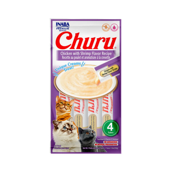 Purê Churu Galinha com Aroma de Camarão para Gatos 56g