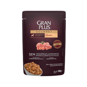 Ração Úmida GranPlus Gourmet Sachê para Cães Adultos Sabor Frango - 100g