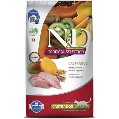 Ração Farmina N&D Tropical Selection Feline Castrado Frango, Cereais e Frutas Tropicais