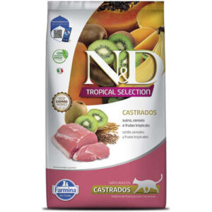 Ração Farmina N&D Tropical Selection Feline Castrado Suíno, Cereais e Frutas Tropicais