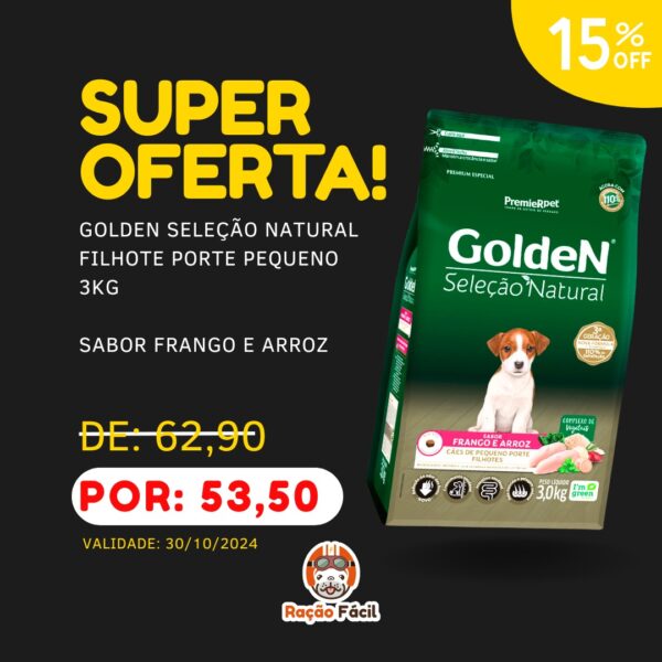 Golden Seleção Natural Filhote Mini 3kg - Vencimento 30/10/2024