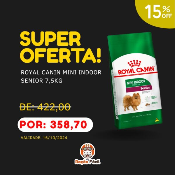 Royal Canin Mini Indoor Sênior 7,5kg - Validade 16/10/2024