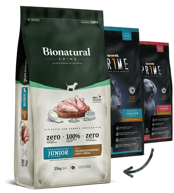 Bionatural Prime Raças Médias e Grandes Filhote Frango