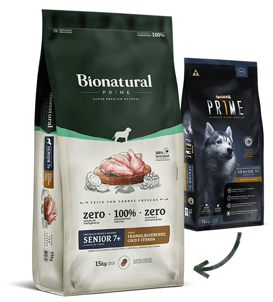 Bionatural Prime Raça Média e Grande +7 Sabor Frango