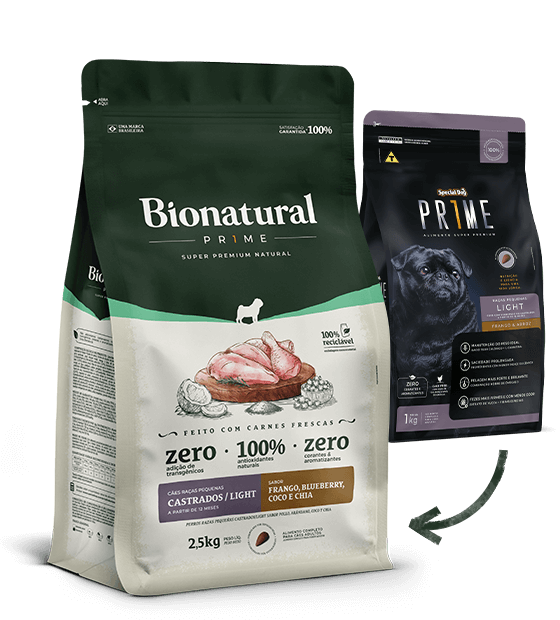 Bionatural Prime Light/Castrados Raça Pequena Frango