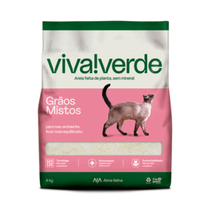 Areia Higiênica VIVA Verde Para Gatos Grãos Mistos 4kg